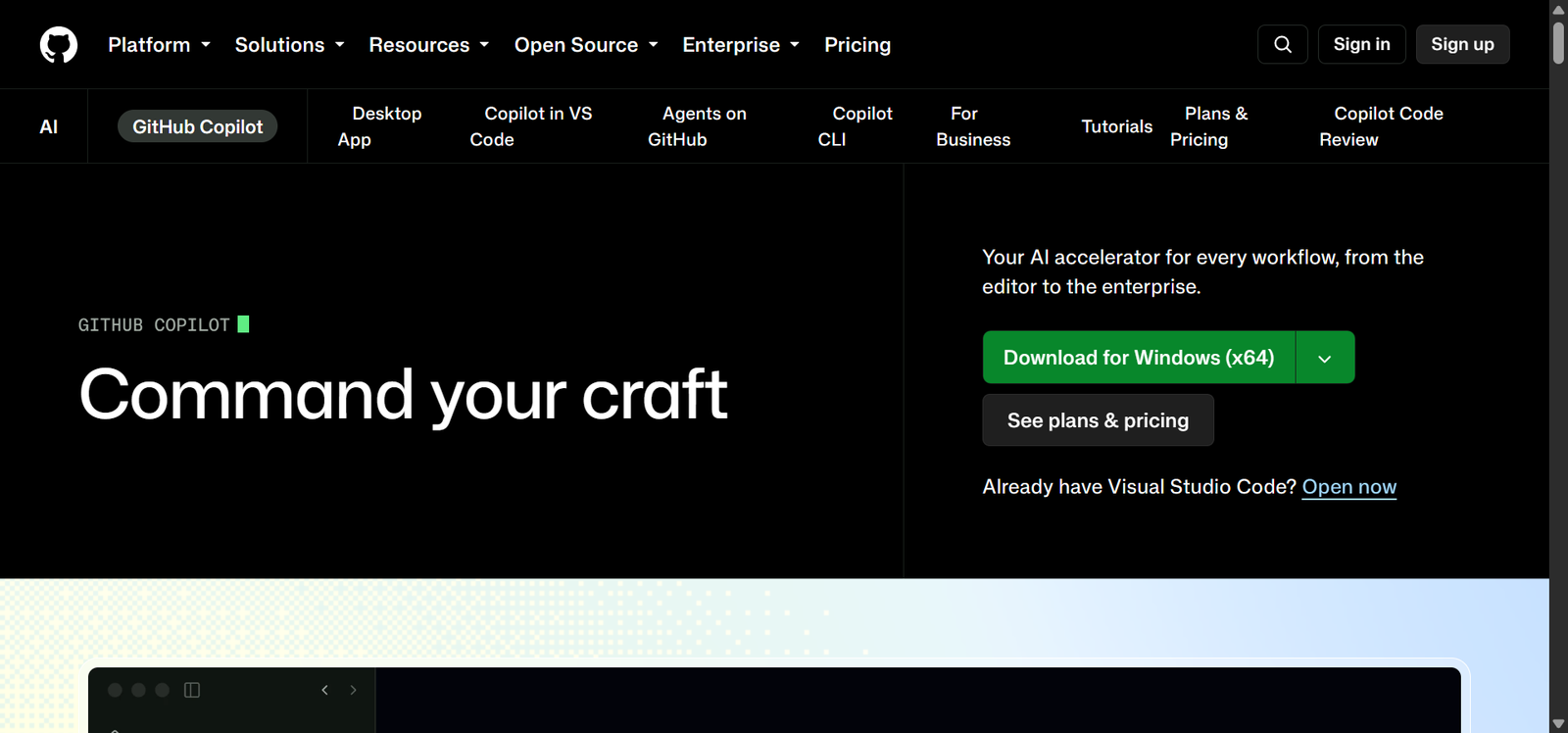 GitHub Copilot AI coding assistant interface
