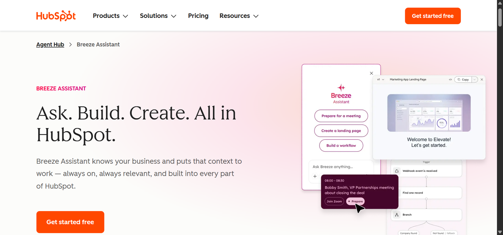 HubSpot Breeze Assistant CRM interface
