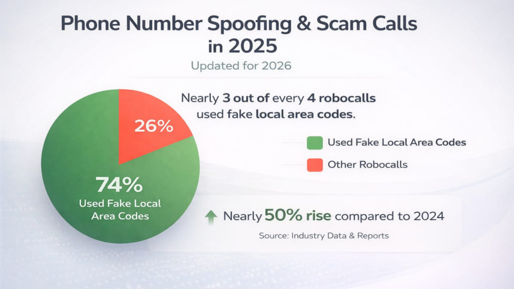 in 2026 50% spoofing and scam call increase than 2024