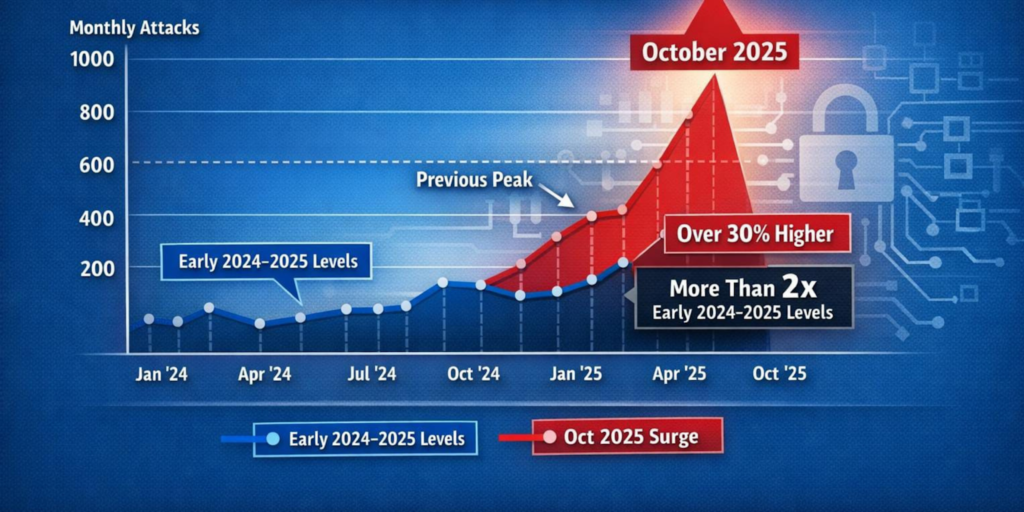 supply chain attacks set new records, with October 2025 