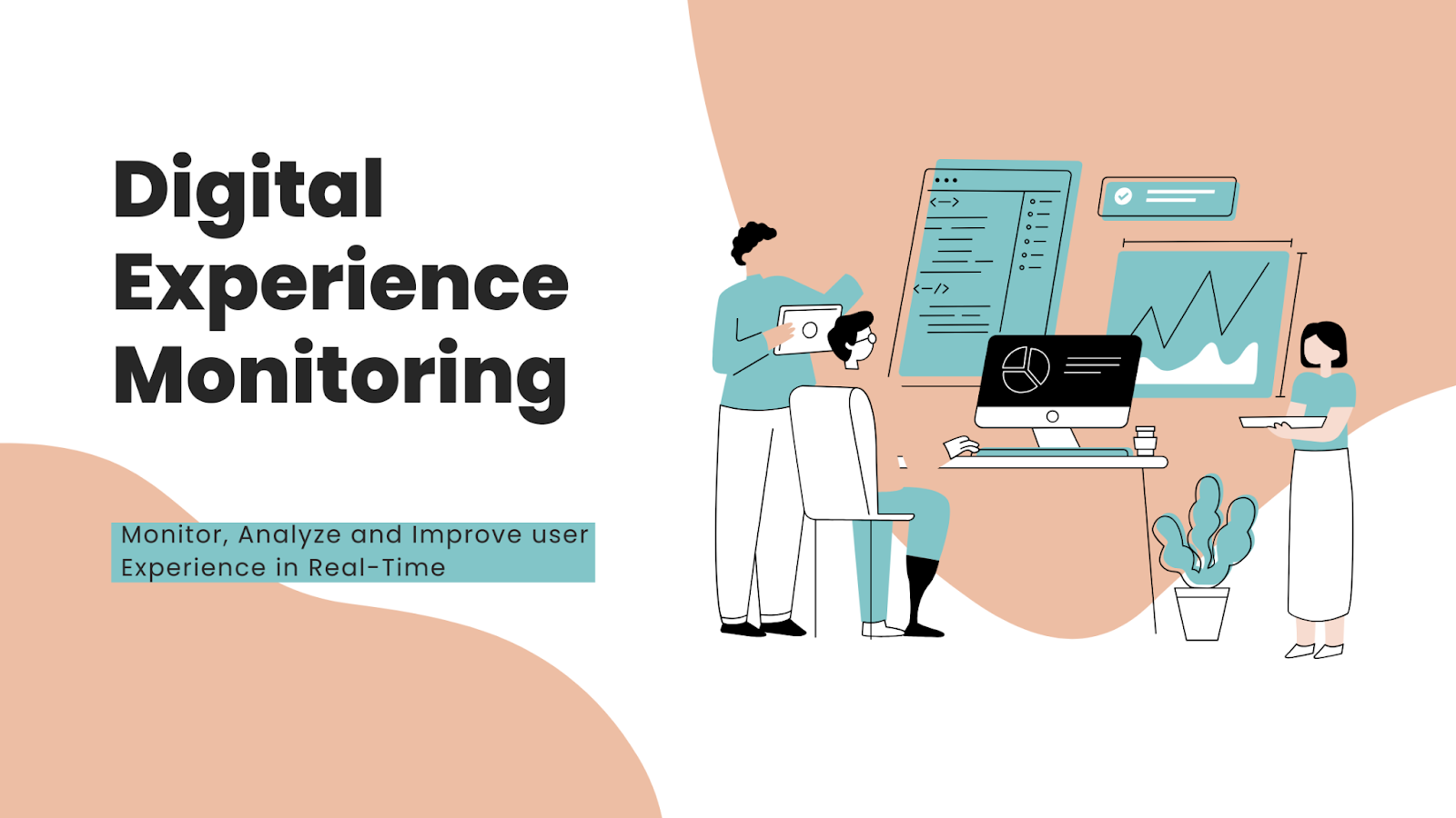People using laptops to monitor and improve digital user experience.