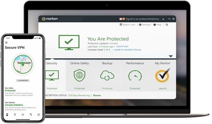 Norton 360 Deluxe to protect from viruses