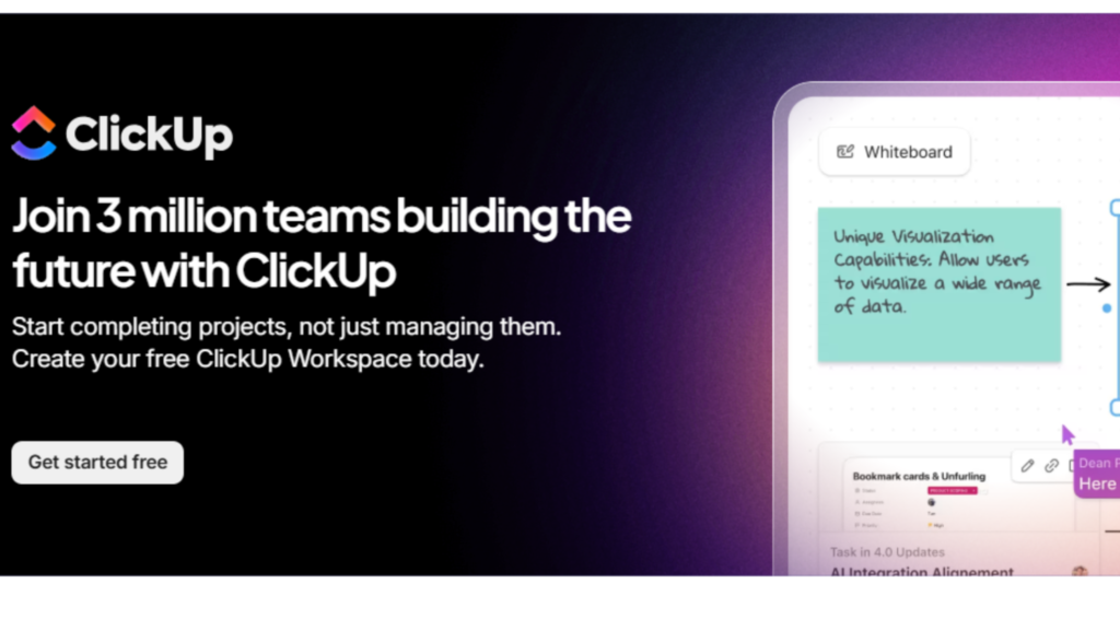 use ClickUp to start completing projects 