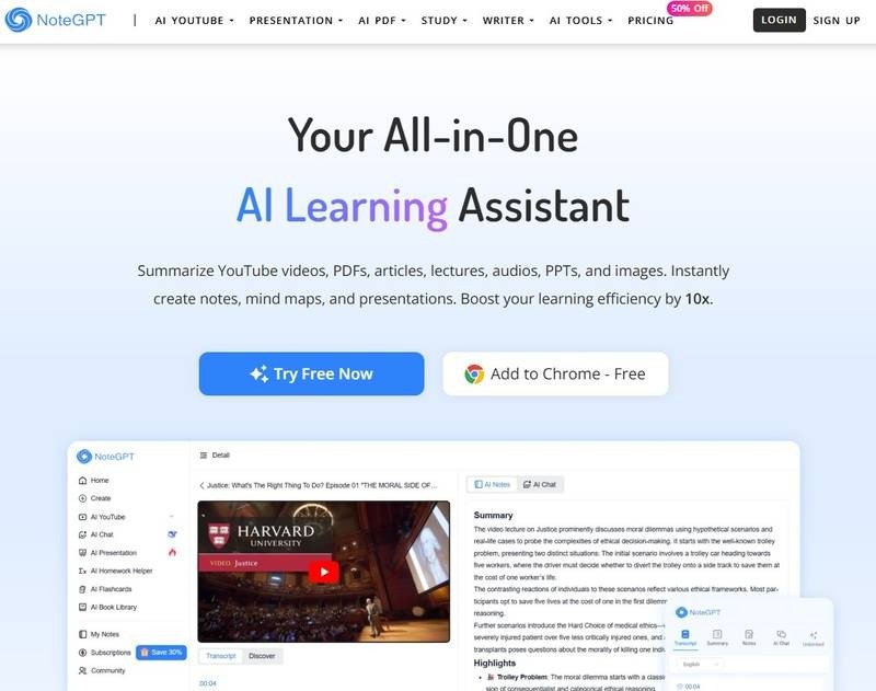 Notegpt offers access to multiple AI models