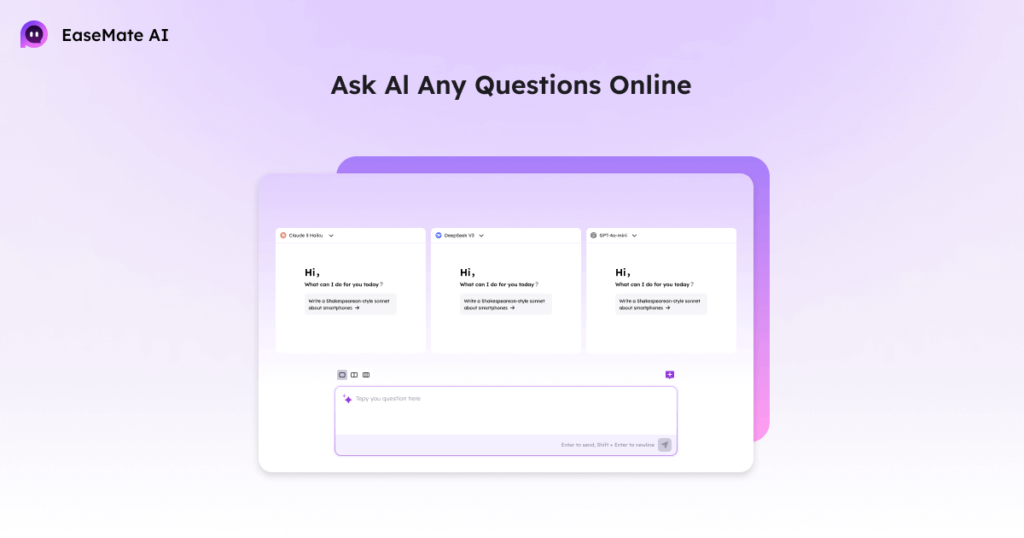 EaseMate ChatGPT free version is one of the best free options among free chatbot tools available