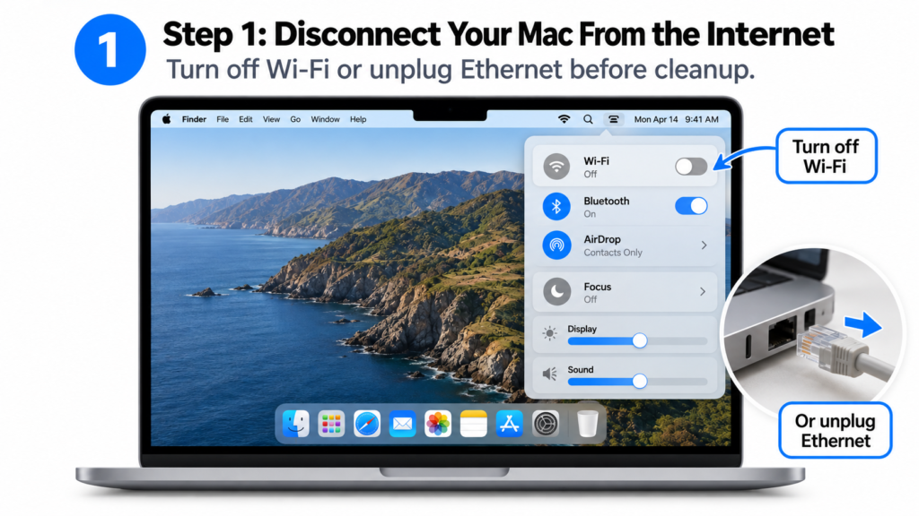Step 1 Disconnect Your Mac From the Internet