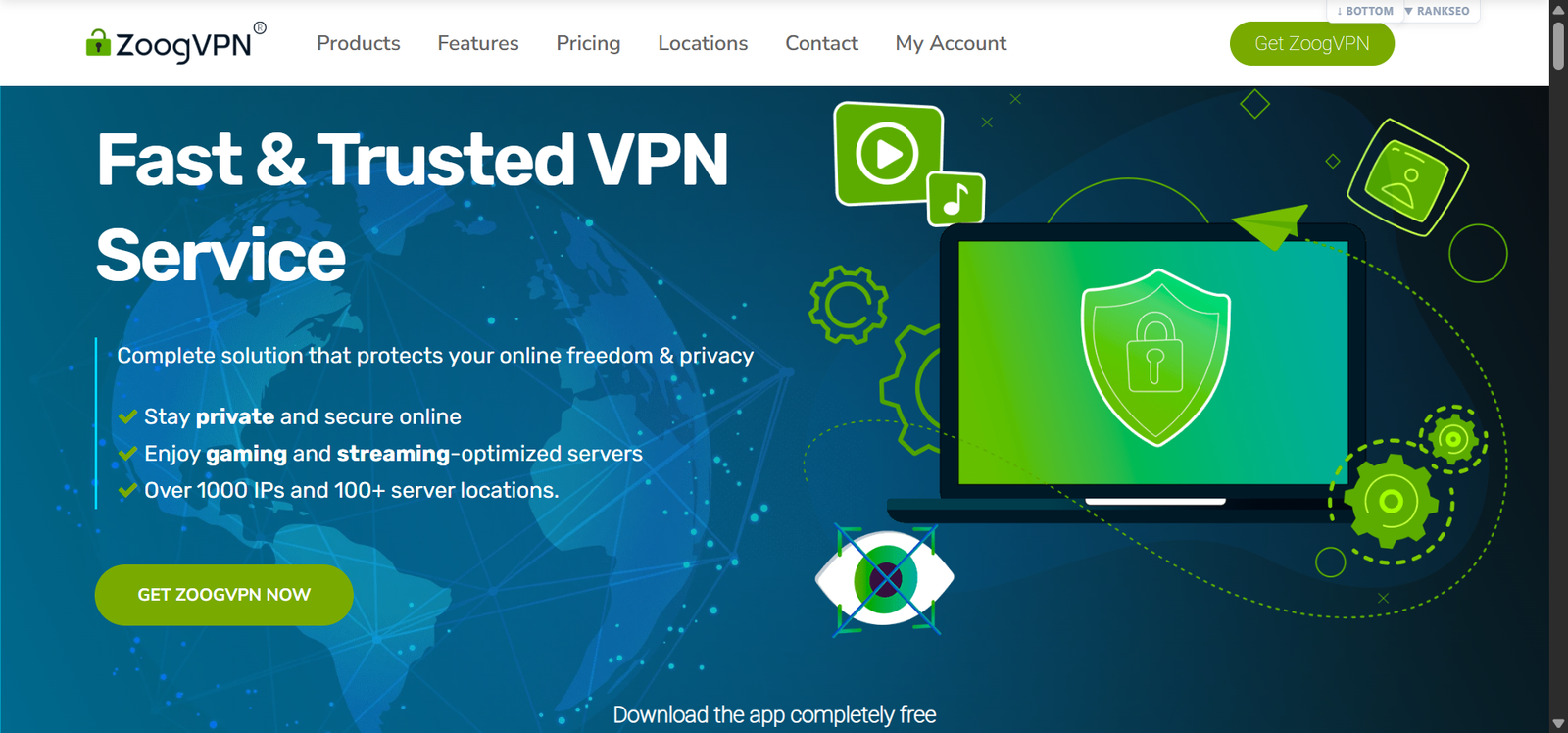 ZoogVPN free VPN interface