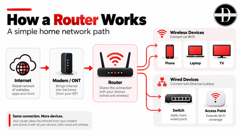 How a Router Works Home Network Flow
