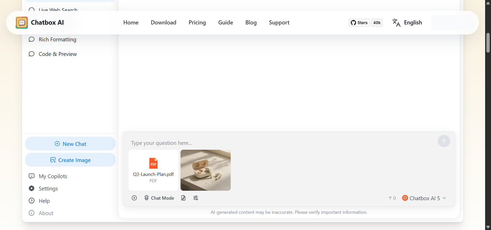 Chatbox AI Community Edition interface