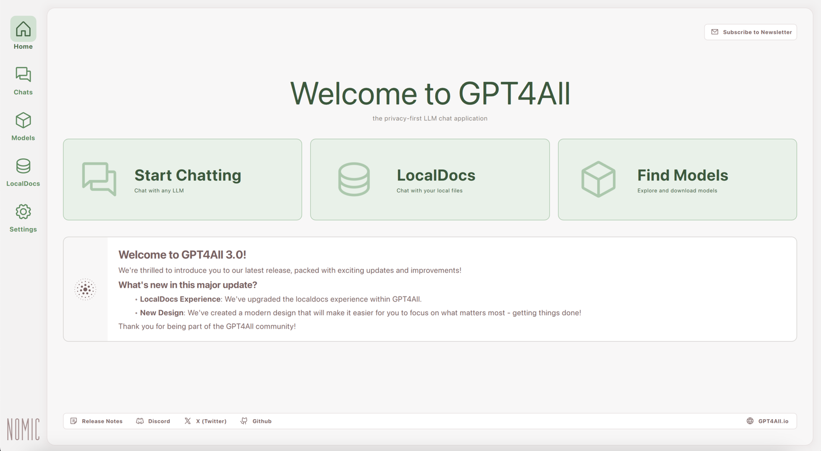 GPT4All open-source local AI application